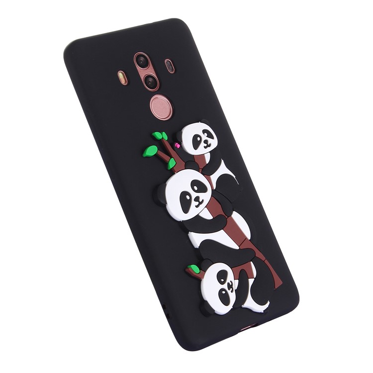 Cute 3D Pandas and Bamboo TPU Gel Case for Huawei Mate 10 Pro - Black-3