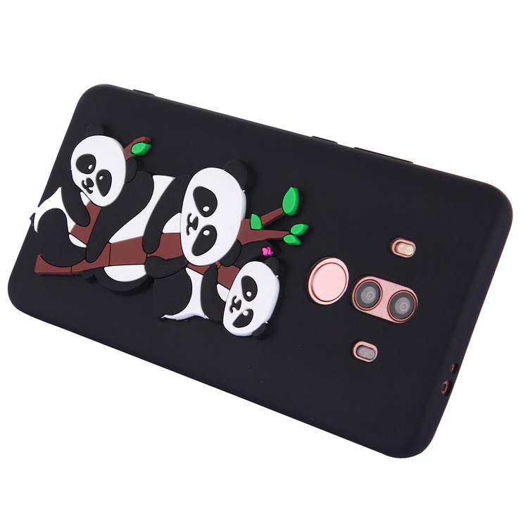 Cute 3D Pandas and Bamboo TPU Gel Case for Huawei Mate 10 Pro - Black-4