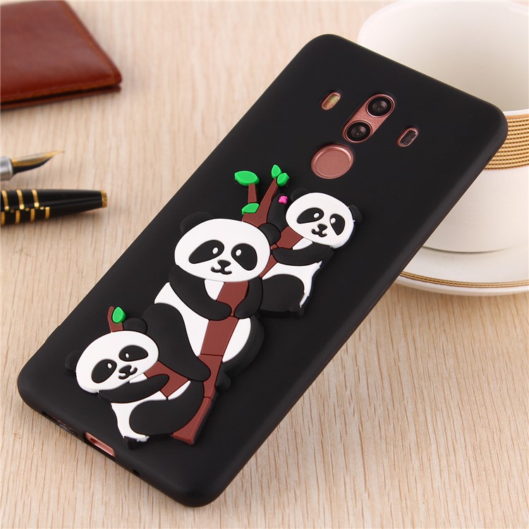 Cute 3D Pandas and Bamboo TPU Gel Case for Huawei Mate 10 Pro - Black-5