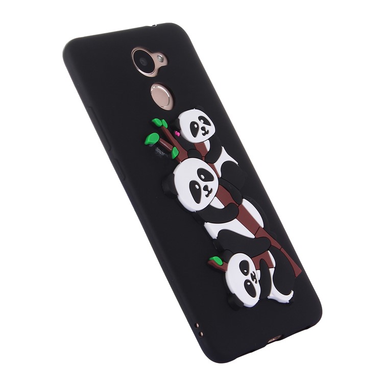 Cute 3D Panda Pattern TPU Case for Huawei Enjoy 7 Plus / Y7 Prime / Y7 (2017) - Black-3