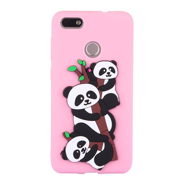 Cute 3D Pandas and Bamboo TPU Phone Case for Huawei Y6 Pro (2017) / Enjoy 7 / P9 lite mini - Pink-2