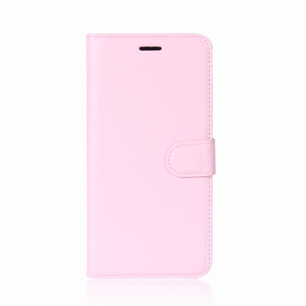 for Huawei P Smart / Enjoy 7S Litchi Texture Leather Wallet Stand Protective Cover Shell - Pink-2