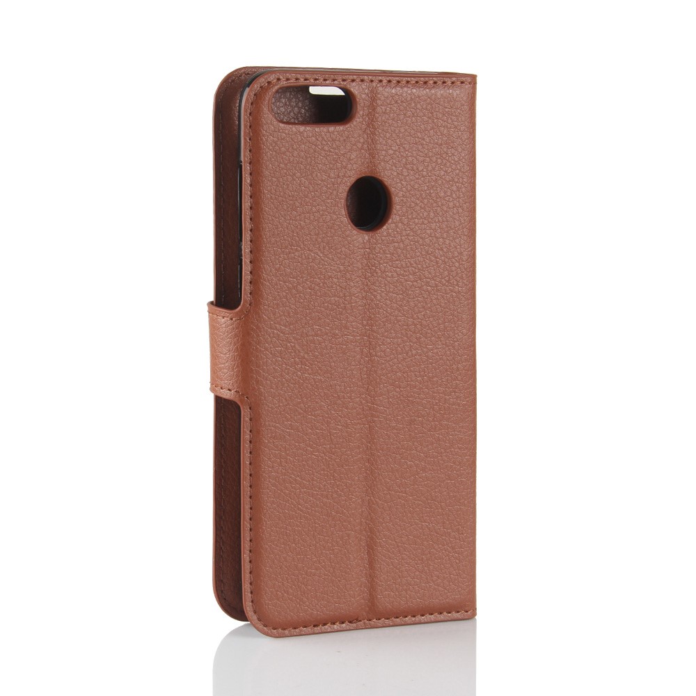 For Huawei P Smart / Enjoy 7S Litchi Skin Leather Wallet Phone Cover Shell with Card Holders - Brown-6