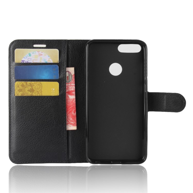 Litchi Skin PU Leather Magnetic Wallet Stand Phone Shell for Huawei Honor 9 Lite / Honor 9 Youth Edition - Black-3