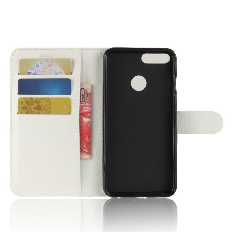 Litchi Skin PU Leather Magnetic Wallet Stand Phone Case for Huawei Honor 9 Lite / Honor 9 Youth Edition - White-3