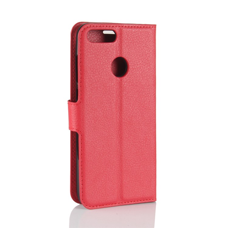 Cubierta Magnética Del Teléfono Del Soporte De La Cartera De La Piel De Litchi PU Para Huawei Honor 9 Lite / Edición Honor 9 Para Jóvenes - Rojo-6