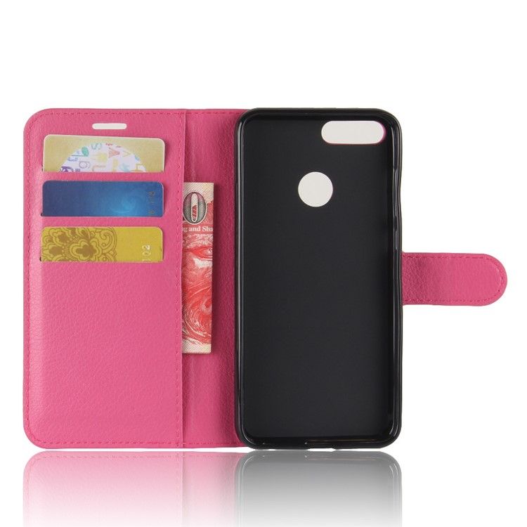 Litchi Skin PU Leather Magnetic Wallet Stand Phone Casing for Huawei Honor 9 Lite / Honor 9 Youth Edition - Rose-3