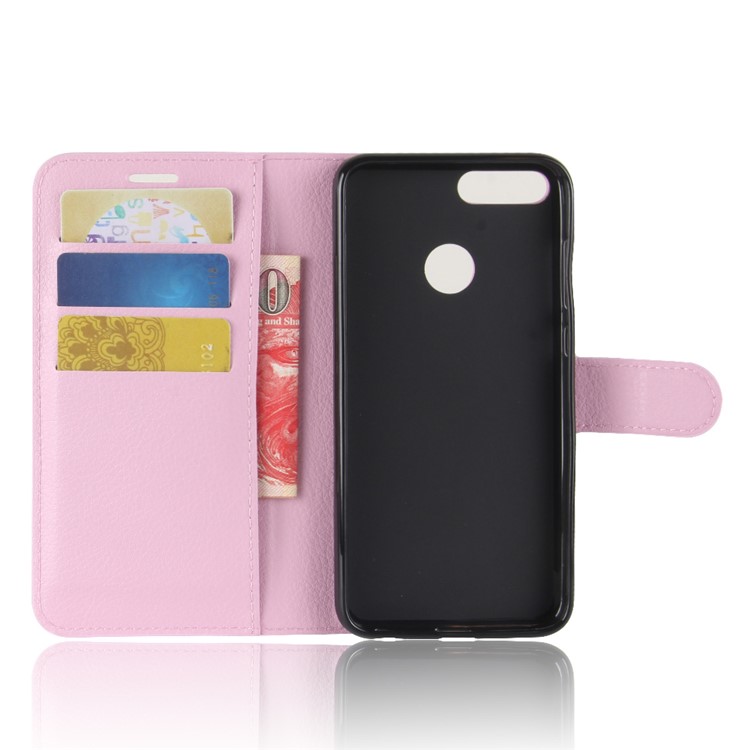 Litchi Skin PU Leather Magnetic Wallet Stand Cell Phone Shell for Huawei Honor 9 Lite / Honor 9 Youth Edition - Pink-3