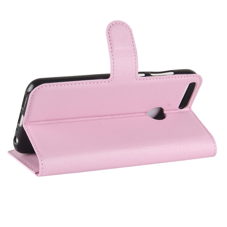 Litchi Skin PU Leather Magnetic Wallet Stand Cell Phone Shell for Huawei Honor 9 Lite / Honor 9 Youth Edition - Pink-5