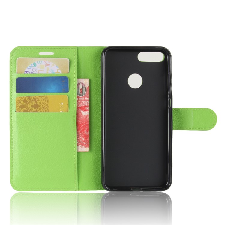 Litchi Skin PU Leather Magnetic Wallet Stand Cell Phone Cover for Huawei Honor 9 Lite / Honor 9 Youth Edition - Green-3