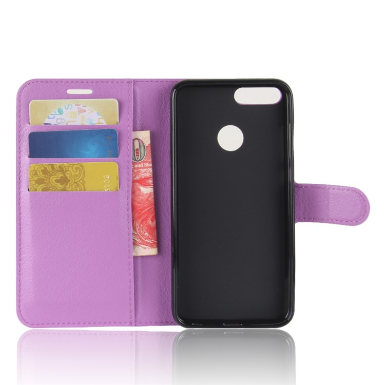 Litchi Skin PU Leather Magnetic Wallet Stand Mobile Phone Cover for Huawei Honor 9 Lite / Honor 9 Youth Edition - Purple-3