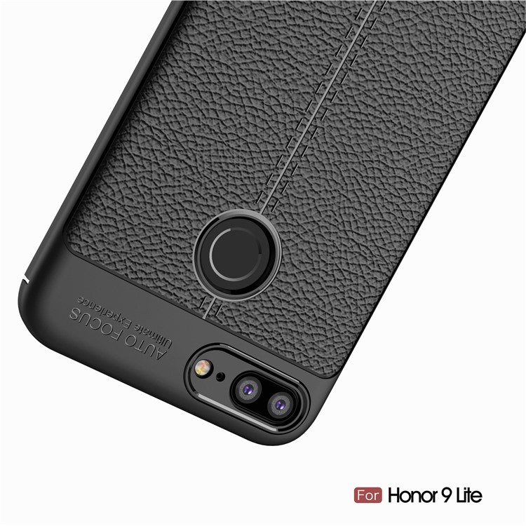 Litchi Grain Soft TPU Back Cover for Huawei Honor 9 Lite / Honor 9 Youth Edition - Black-11