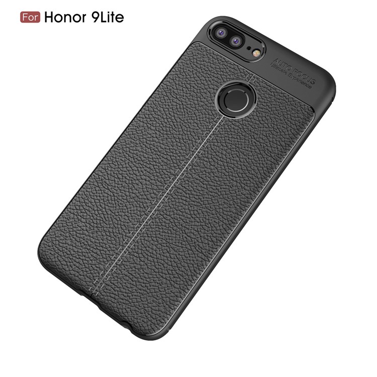 Litchi Grain Soft TPU Back Cover for Huawei Honor 9 Lite / Honor 9 Youth Edition - Black-12