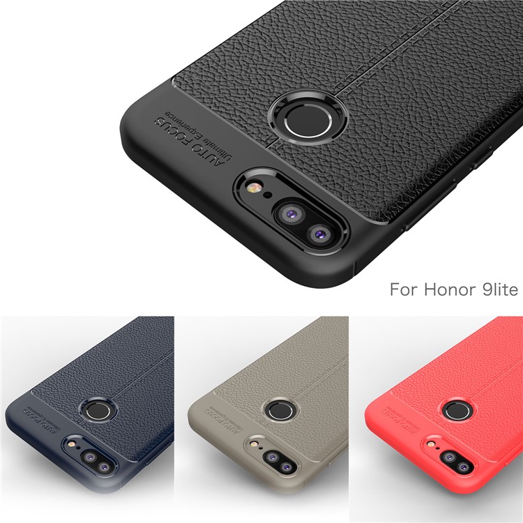 Litchi Grain Soft TPU Back Cover for Huawei Honor 9 Lite / Honor 9 Youth Edition - Black-14