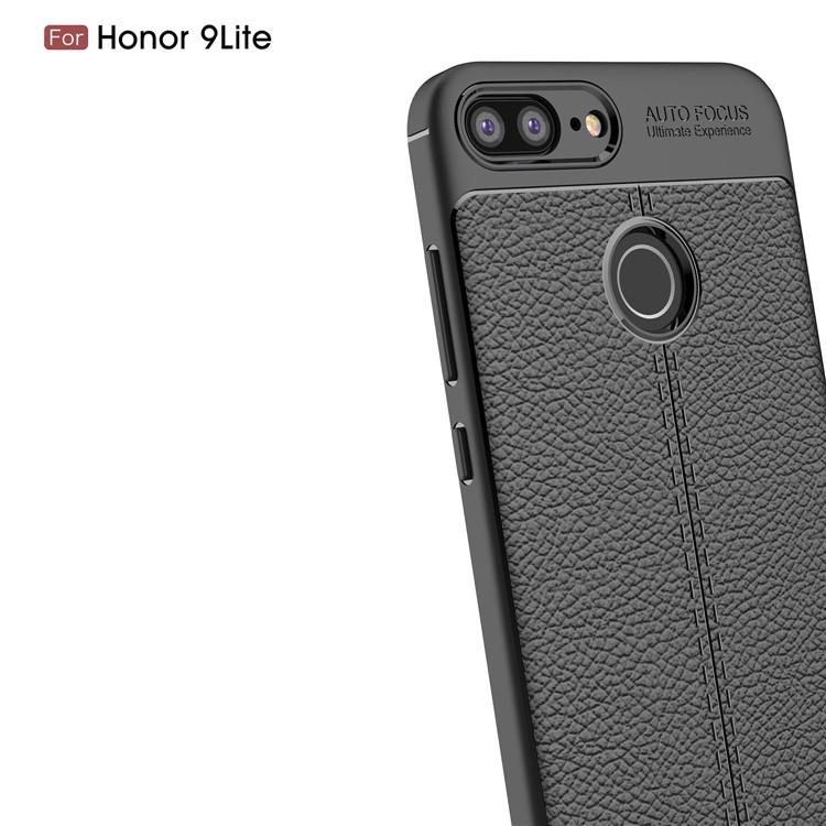 Litchi Grain Soft TPU Back Cover for Huawei Honor 9 Lite / Honor 9 Youth Edition - Black-3