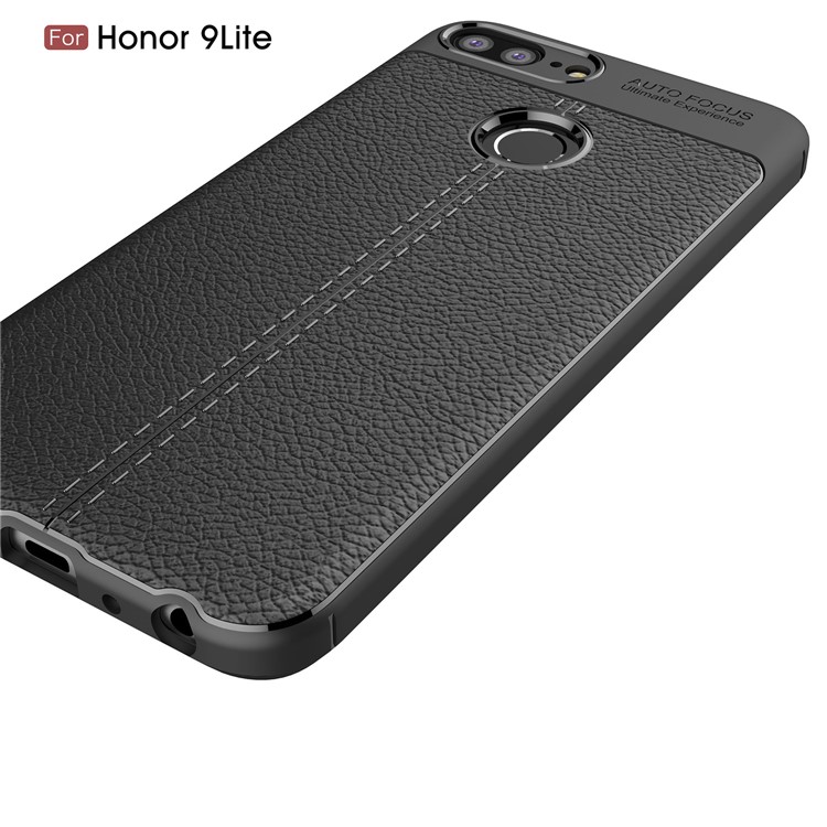 Litchi Grain Soft TPU Back Cover for Huawei Honor 9 Lite / Honor 9 Youth Edition - Black-4