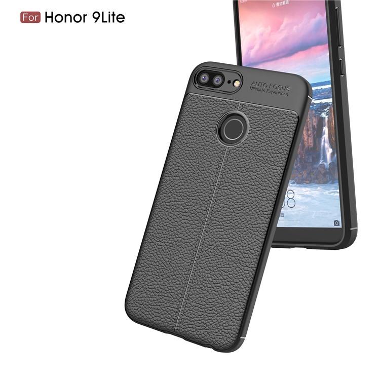 Litchi Grain Soft TPU Back Cover for Huawei Honor 9 Lite / Honor 9 Youth Edition - Black-6
