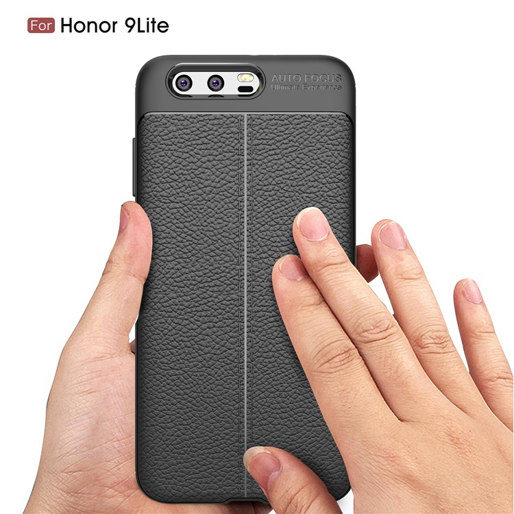 Litchi Grain Soft TPU Back Cover for Huawei Honor 9 Lite / Honor 9 Youth Edition - Black-7