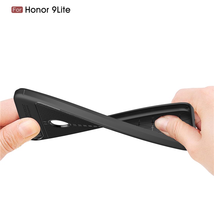 Litchi Grain Soft TPU Back Cover for Huawei Honor 9 Lite / Honor 9 Youth Edition - Black-8