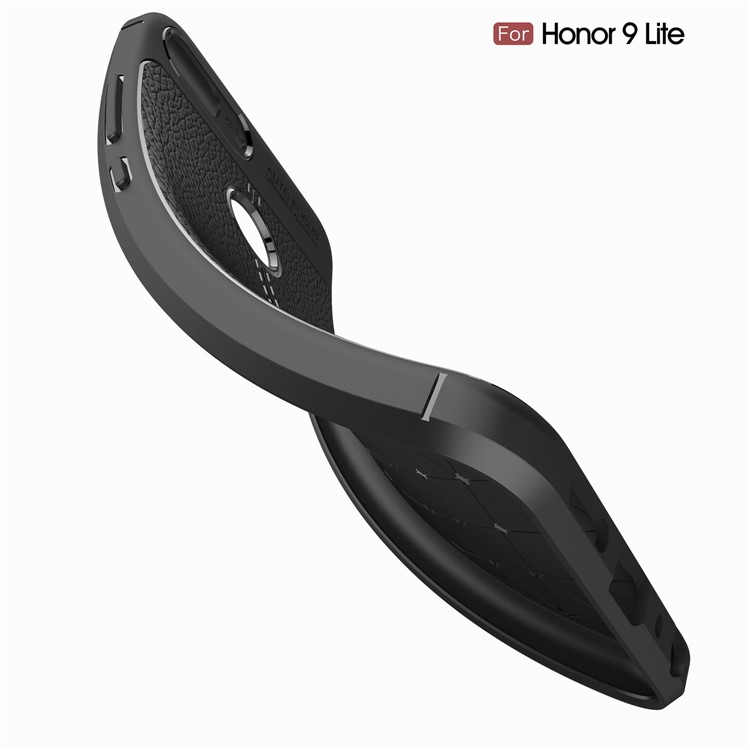 Litchi Grain Soft TPU Back Cover for Huawei Honor 9 Lite / Honor 9 Youth Edition - Black-9
