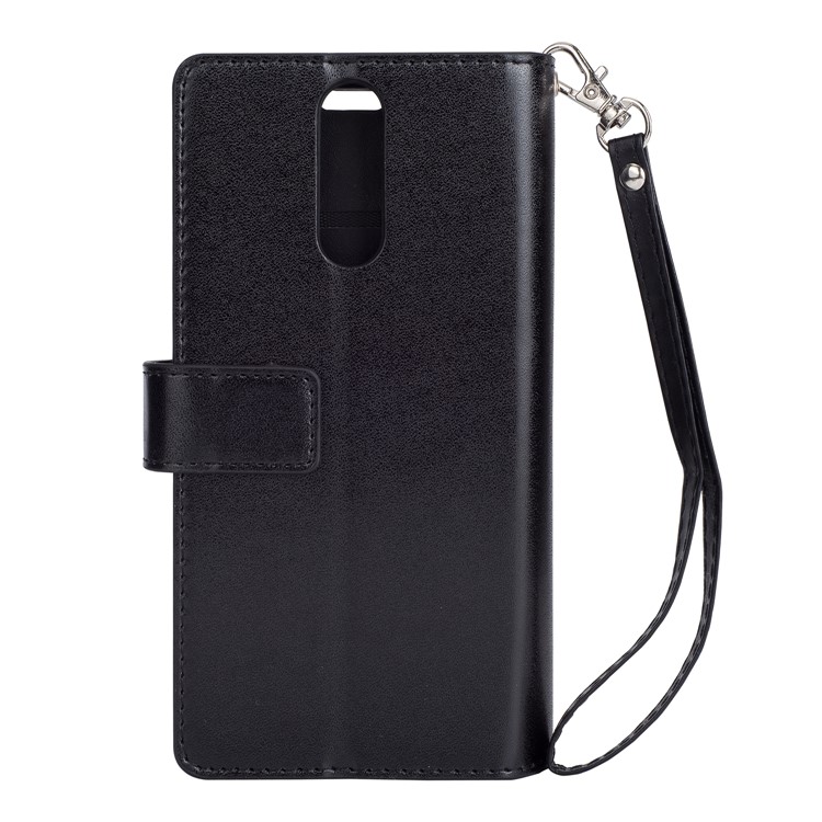 Multi-slot Wallet Zippered Leather Case for Huawei Mate 10 Lite / nova 2i / Maimang 6 / Honor 9i (India) - Black-3