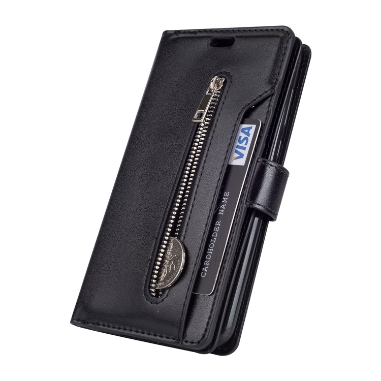 Multi-slot Wallet Zippered Leather Case for Huawei Mate 10 Lite / nova 2i / Maimang 6 / Honor 9i (India) - Black-6