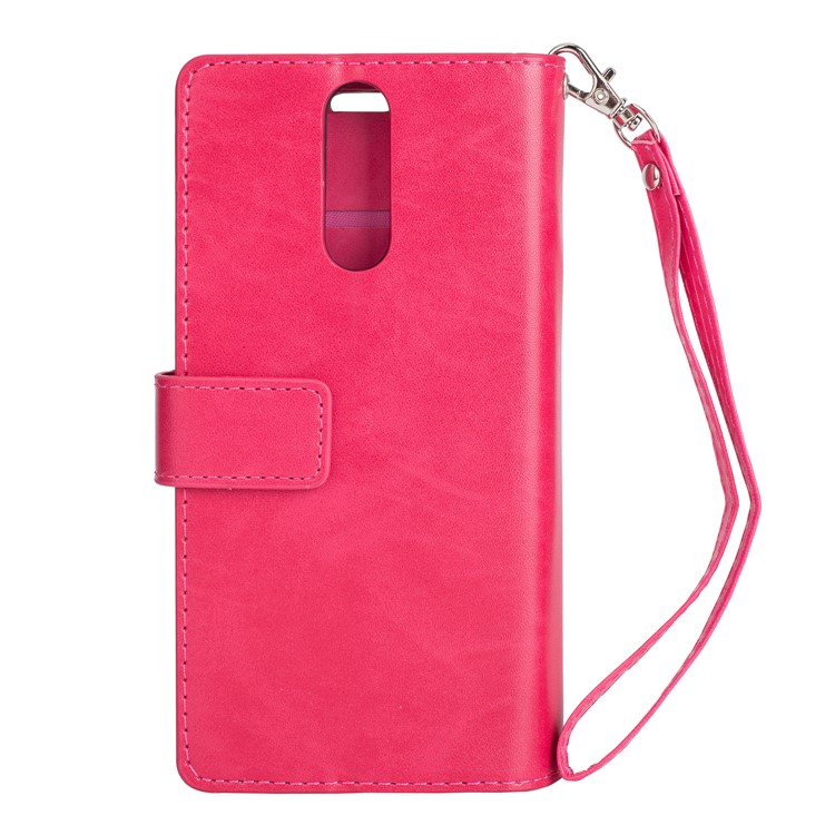Multi-slot Wallet Zippered Leather Stand Cover for Huawei Mate 10 Lite / nova 2i - Rose-3