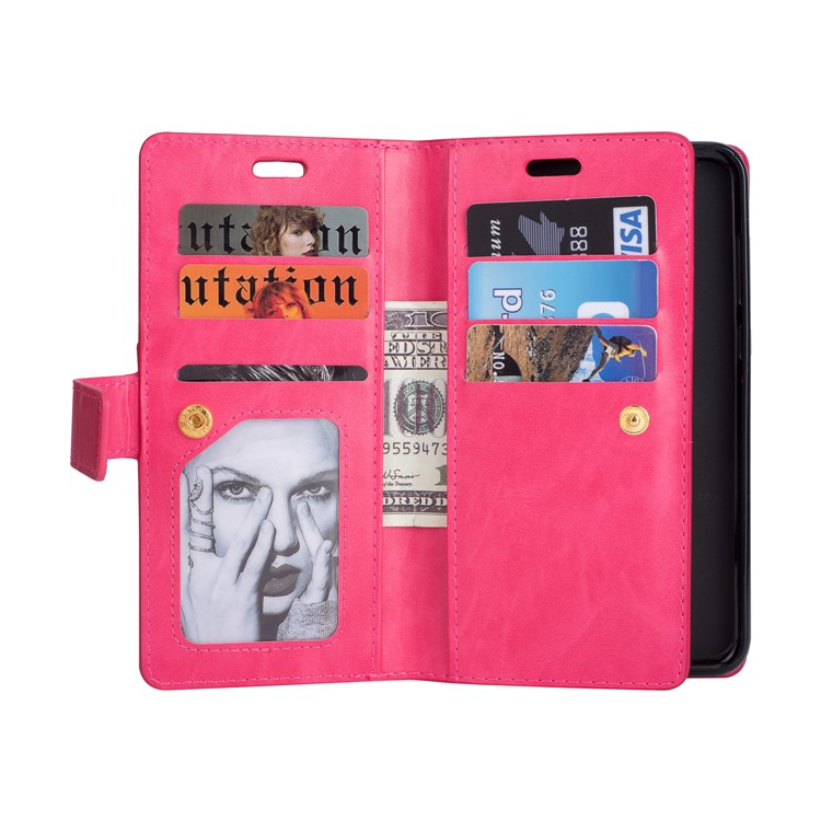 Multi-slot Wallet Zippered Leather Stand Cover for Huawei Mate 10 Lite / nova 2i - Rose-4