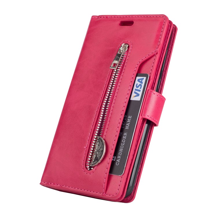 Multi-slot Wallet Zippered Leather Stand Cover for Huawei Mate 10 Lite / nova 2i - Rose-6