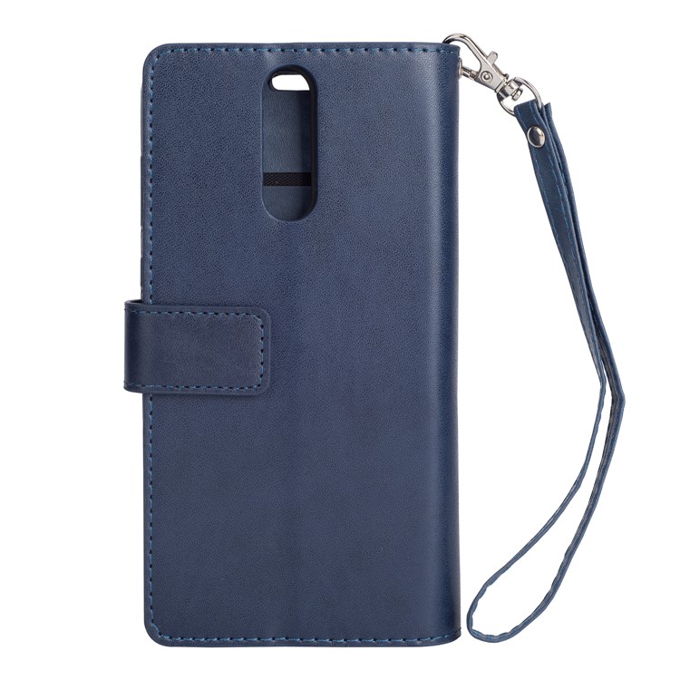 Multi-slot Wallet Zippered Leather Protective Shell for Huawei Mate 10 Lite / Honor 9i (India) - Dark Blue-3