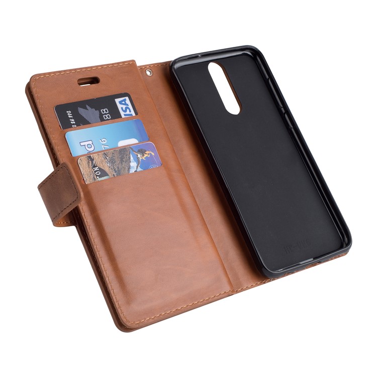 Multi-slot Wallet Zippered Leather Case Protector for Huawei Mate 10 Lite / Honor 9i (India) - Brown-7