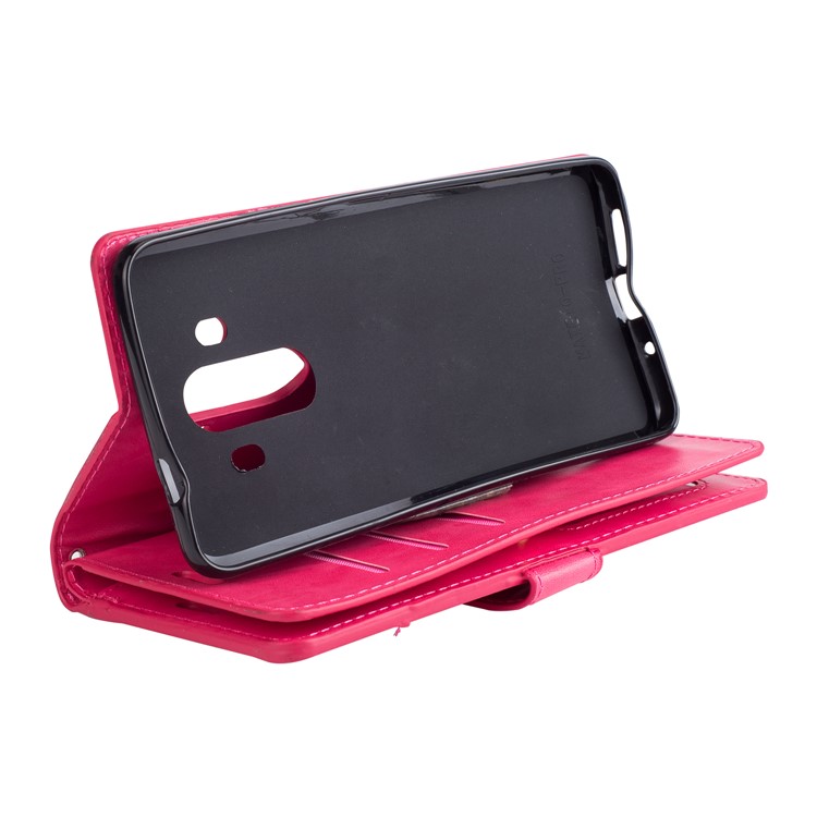 Multi-slot Wallet Zippered Leather Phone Cover for Huawei Mate 10 Pro - Rose-4