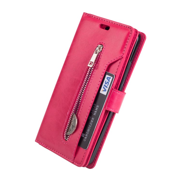 Multi-slot Wallet Zippered Leather Phone Cover for Huawei Mate 10 Pro - Rose-6