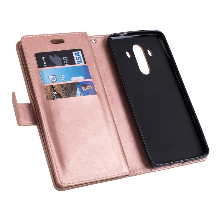 Multi-slot Wallet Zippered Leather Cell Phone Case for Huawei Mate 10 Pro - Rose Gold-5