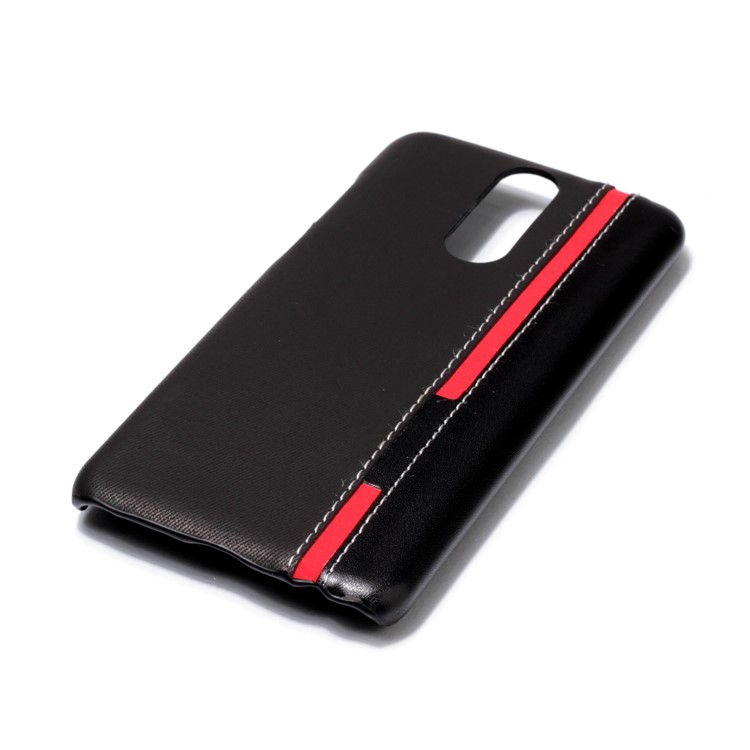 Contrast Color PU Leather Coated PC Mobile Phone Case for Huawei Mate 10 Lite / Maimang 6 / nova 2i / Honor 9i (India) - Black-4