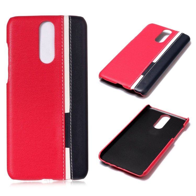 Contrast Color PU Leather Coated PC Mobile Phone Shell for Huawei Mate 10 Lite / Maimang 6 / nova 2i / Honor 9i (India) - Rose-1