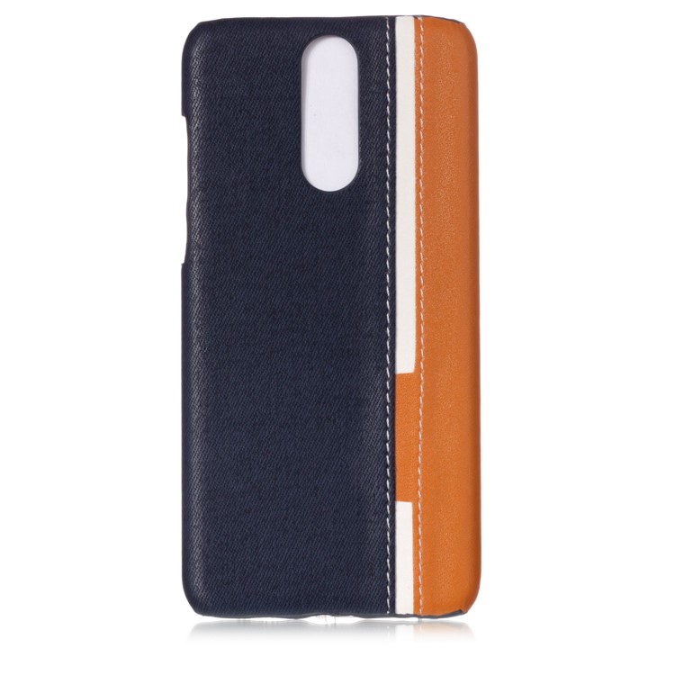 Contrast Color PU Leather Coated PC Mobile Phone Cover for Huawei Mate 10 Lite / Maimang 6 / nova 2i / Honor 9i (India) - Dark Blue-2