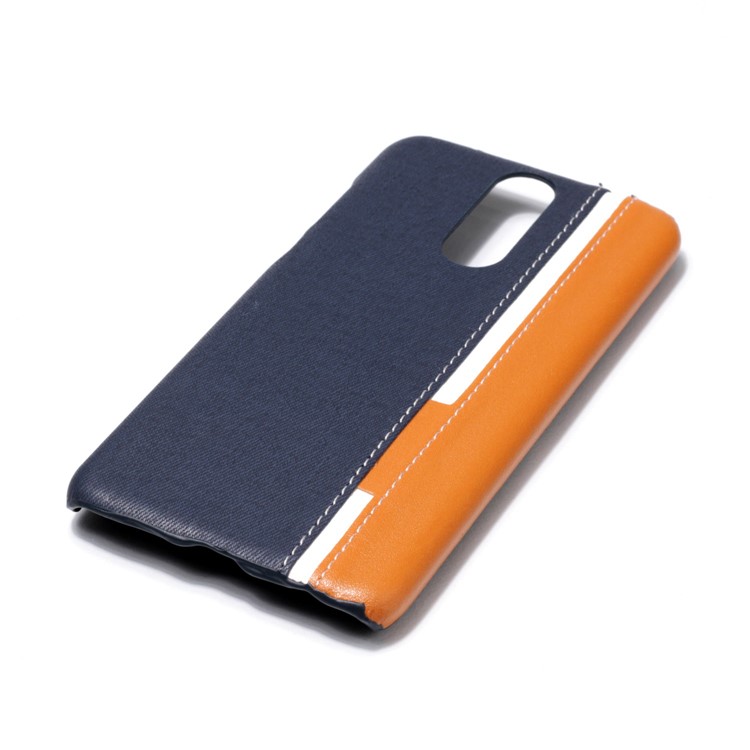Contrast Color PU Leather Coated PC Mobile Phone Cover for Huawei Mate 10 Lite / Maimang 6 / nova 2i / Honor 9i (India) - Dark Blue-4