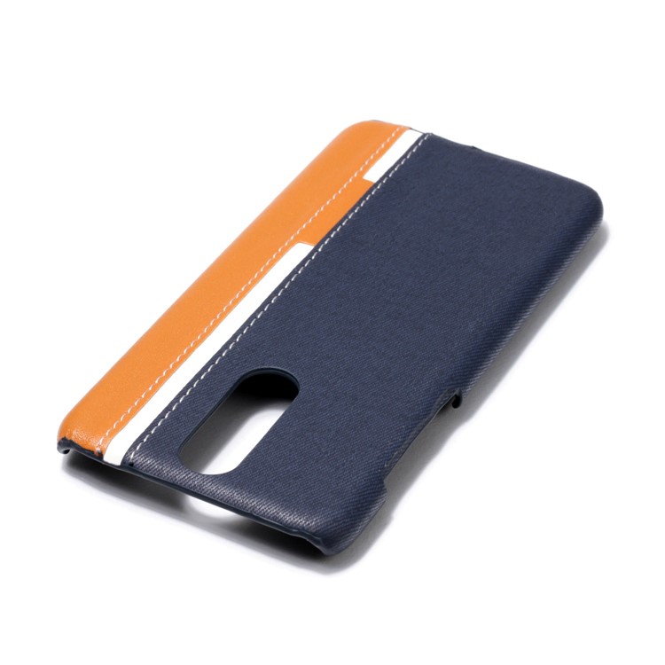 Contrast Color PU Leather Coated PC Mobile Phone Cover for Huawei Mate 10 Lite / Maimang 6 / nova 2i / Honor 9i (India) - Dark Blue-5