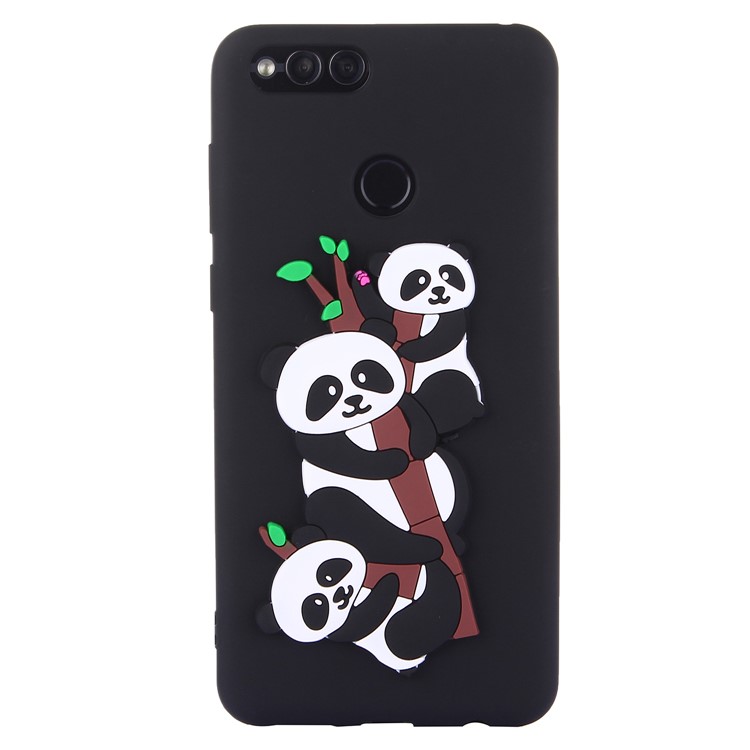 Lovely 3D Panda Pattern TPU Case for Huawei Honor 7X - Black-2