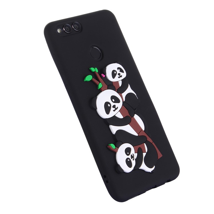 Lovely 3D Panda Pattern TPU Case for Huawei Honor 7X - Black-3