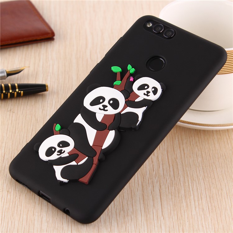 Lovely 3D Panda Pattern TPU Case for Huawei Honor 7X - Black-5