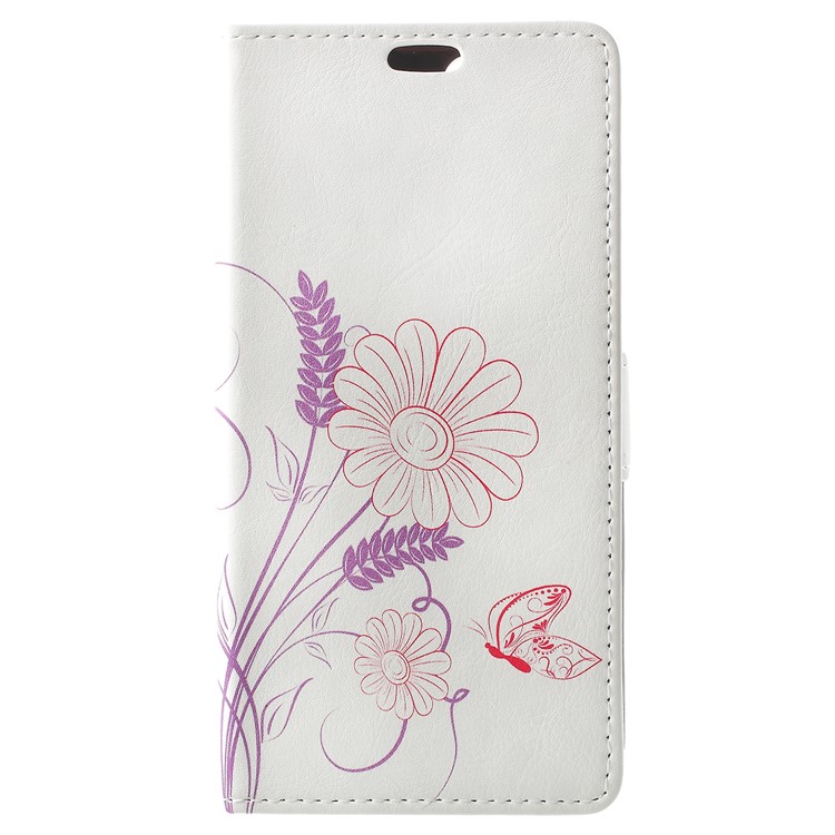 Patterned PU Leather Stand Mbile Phone Shell Cover for Huawei Honor 9 Lite / Honor 9 Youth Edition - Butterfly and Flower-1