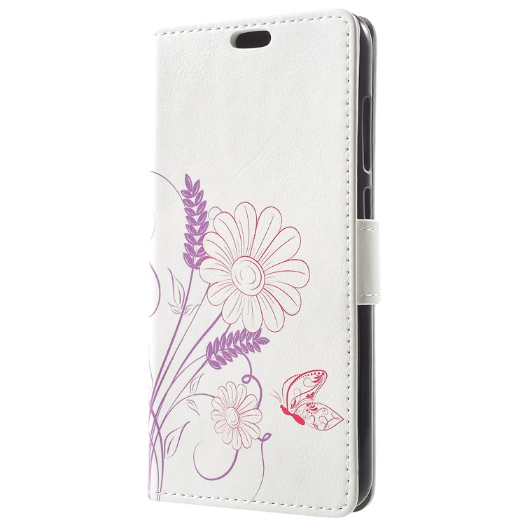 Patterned PU Leather Stand Mbile Phone Shell Cover for Huawei Honor 9 Lite / Honor 9 Youth Edition - Butterfly and Flower-2