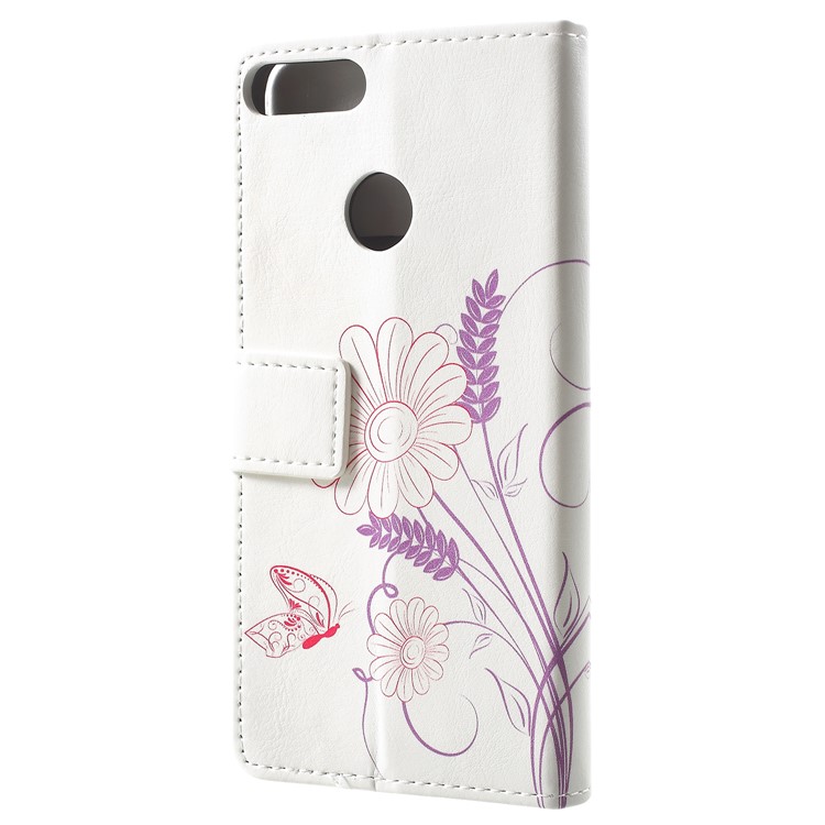 Patterned PU Leather Stand Mbile Phone Shell Cover for Huawei Honor 9 Lite / Honor 9 Youth Edition - Butterfly and Flower-3