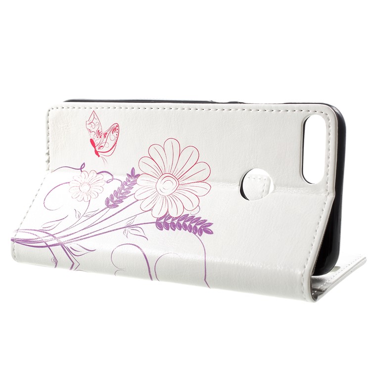 Patterned PU Leather Stand Mbile Phone Shell Cover for Huawei Honor 9 Lite / Honor 9 Youth Edition - Butterfly and Flower-4