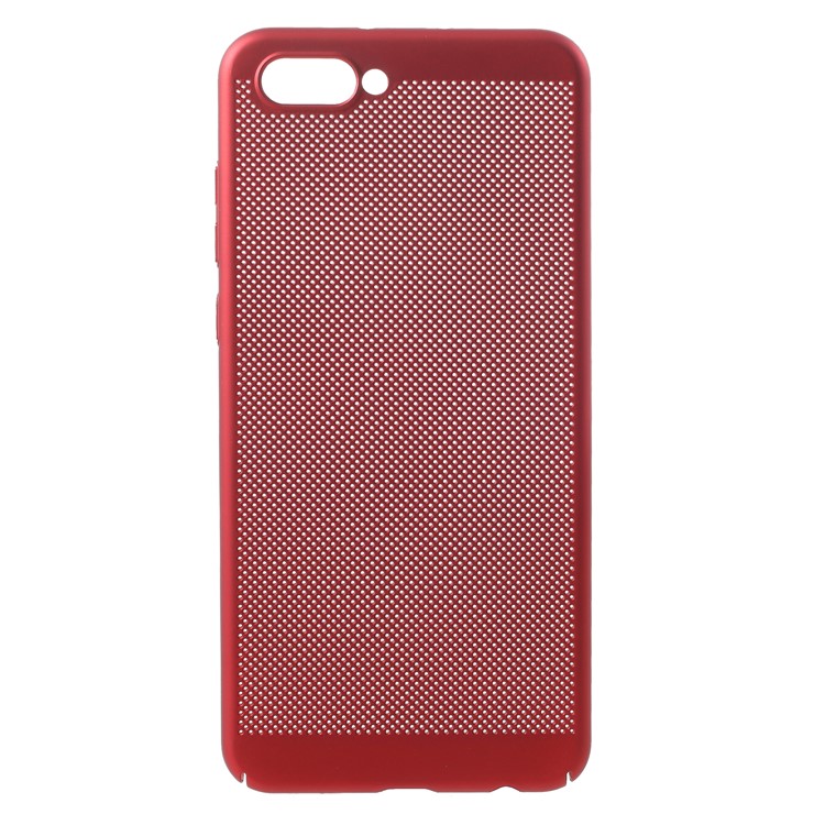Hollow Mesh Heat Dissipation PC Case for Huawei Honor V10 / View 10 - Red-1