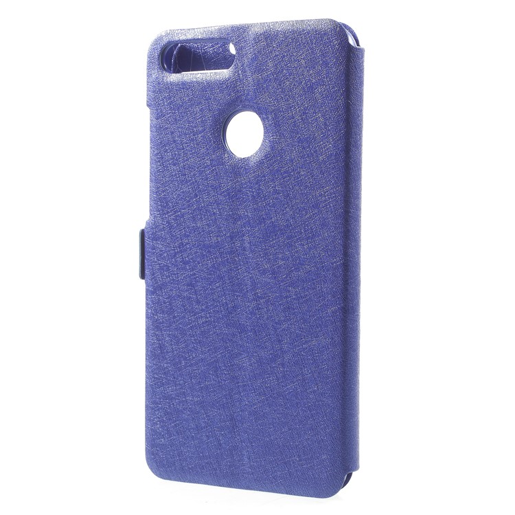 Silk Texture Dual Window Leather Mobile Cover Shell for Huawei Honor 9 Lite/Honor 9 Youth Edition - Blue-2