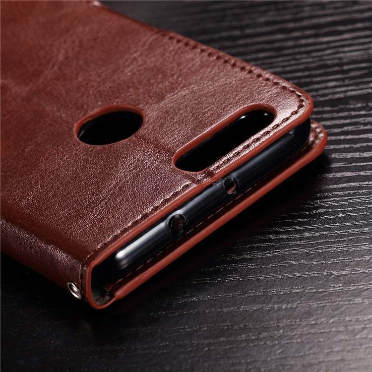 BTRCASE Crazy Horse Grain Leather Stand Wallet Folio Casing for Huawei Honor 9 Lite / Youth Edition - Brown-7
