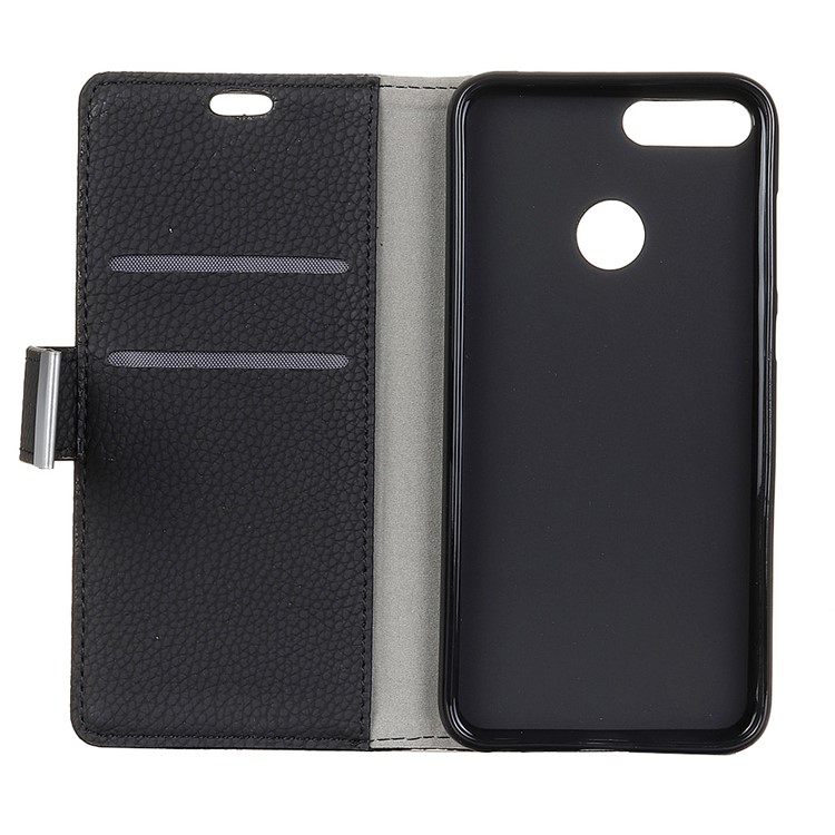 Litchi Texture PU Leather Wallet Stand Flip Magnetic Case for Huawei Honor 9 Lite / Honor 9 Youth Edition - Black-2